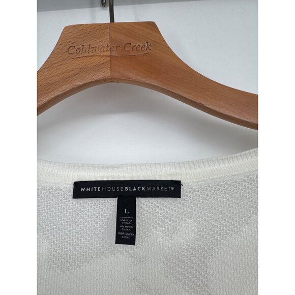 White House Black Market Womens Floral Sheer Knit Sweater cami Ivory size large - Picture 2 of 5